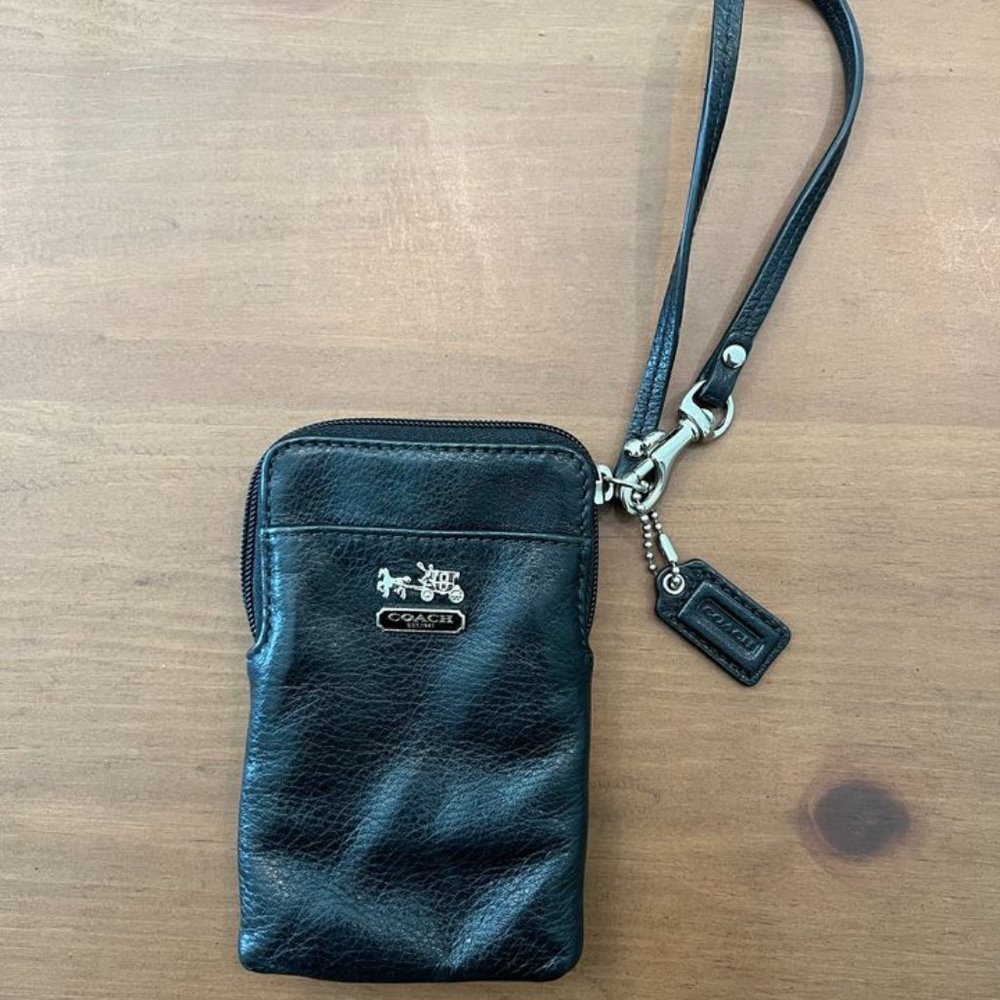 Coach Black Leather Wallet Purse